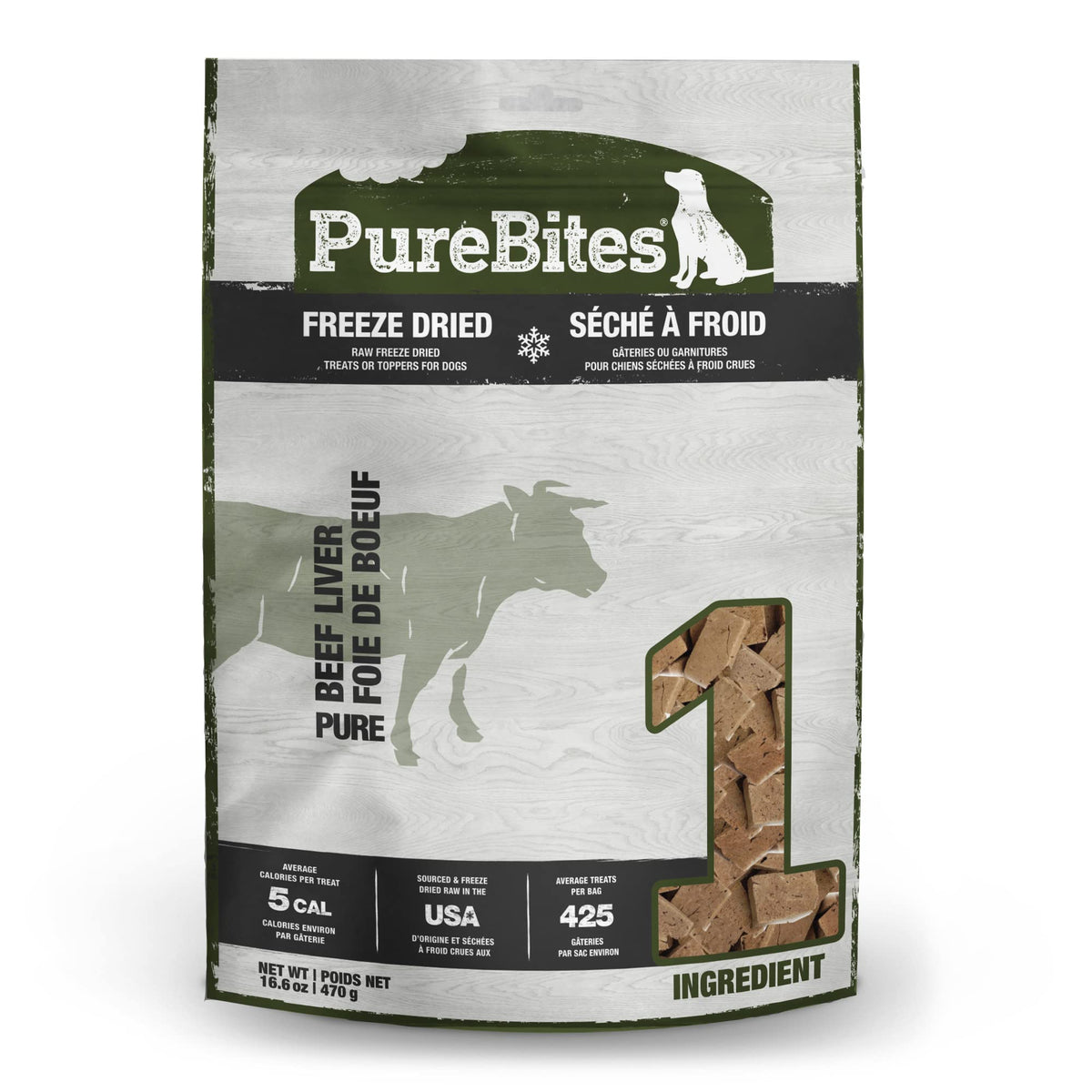 PureBites, sac de foie boeuf lyophilise, prêt à l’emploi pour chien