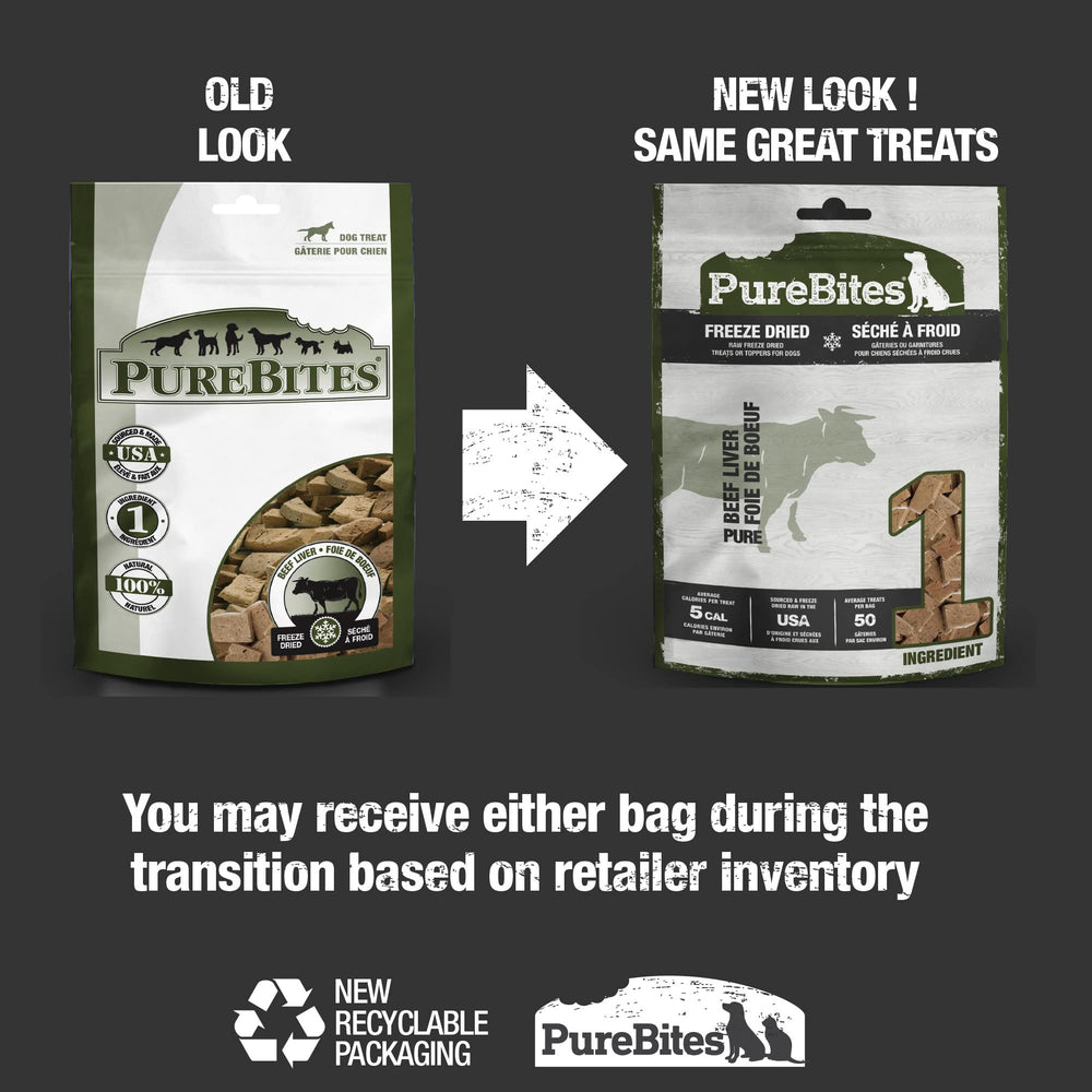 PureBites texture foie boeuf séché, croquant utile lors de l'entraînement.