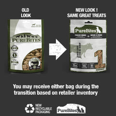 PureBites texture foie boeuf séché, croquant utile lors de l'entraînement.