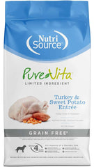 PureVita croquettes dinde et patate douce sans grains pour chien, soutien potentiel à la digestion.