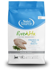 PureVita croquettes sans céréales au poulet et pois, nourriture pour chat pratique et savoureuse.