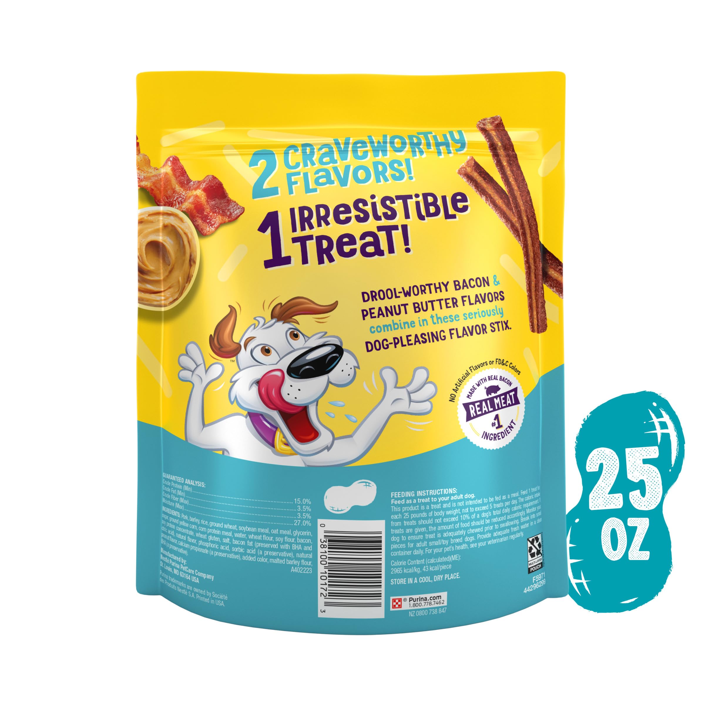 Purina Beggin’ Flavor Stix pour chien de toutes tailles, s’adapte à tous les appétits.