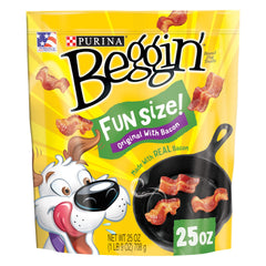 Purina Beggin' mini-tranches-bacon : friandise attirante et facile à mâcher.