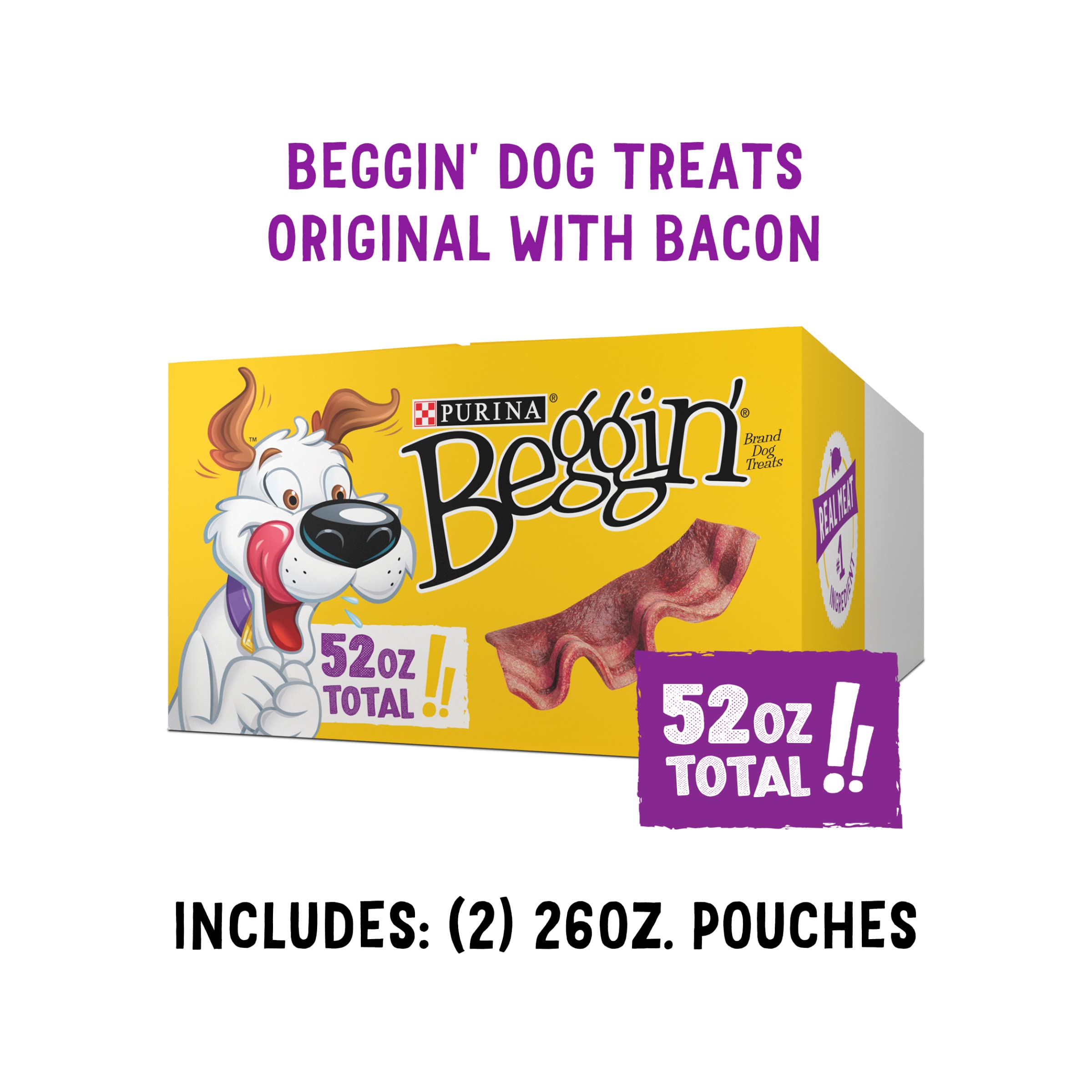 Ingrédients réels de viande dans Purina Beggin' Strips Original Bacon