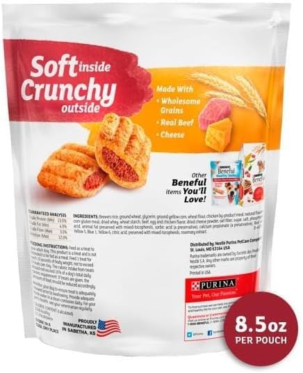 Purina Beneful Baked Delights Hugs: format bouchee pratique pour collations quotidiennes.