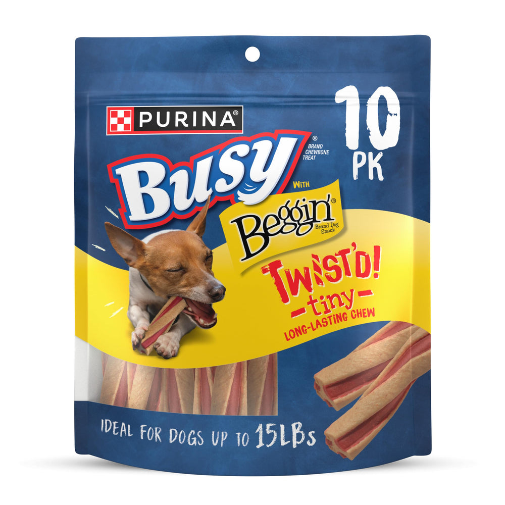 Purina Busy Beggin Twist’d mini os bacon – mâchage agréable et goût bacon.