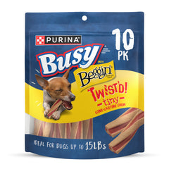 Purina Busy Beggin Twist’d mini os bacon – mâchage agréable et goût bacon.