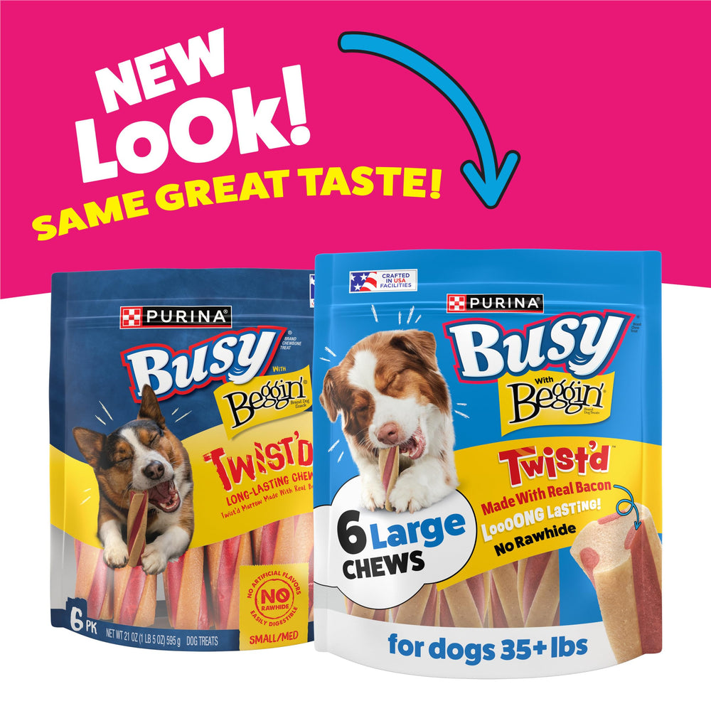 Purina Busy Beggin’ Twist’d emballage 6 sachets – pratique à emporter et stocker