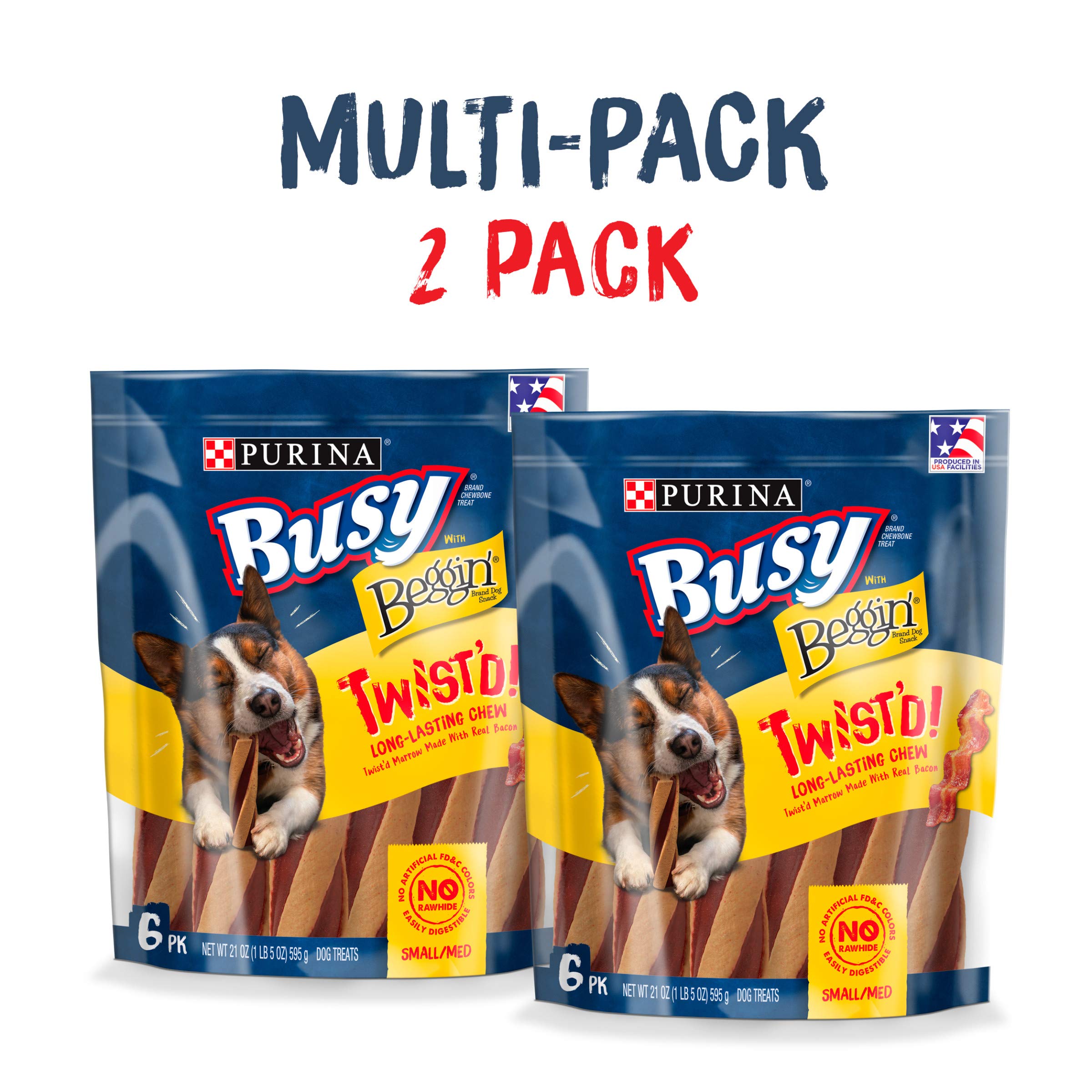 Purina Busy Beggin' Twist'd : forme torsadée pour une mastication prolongée.