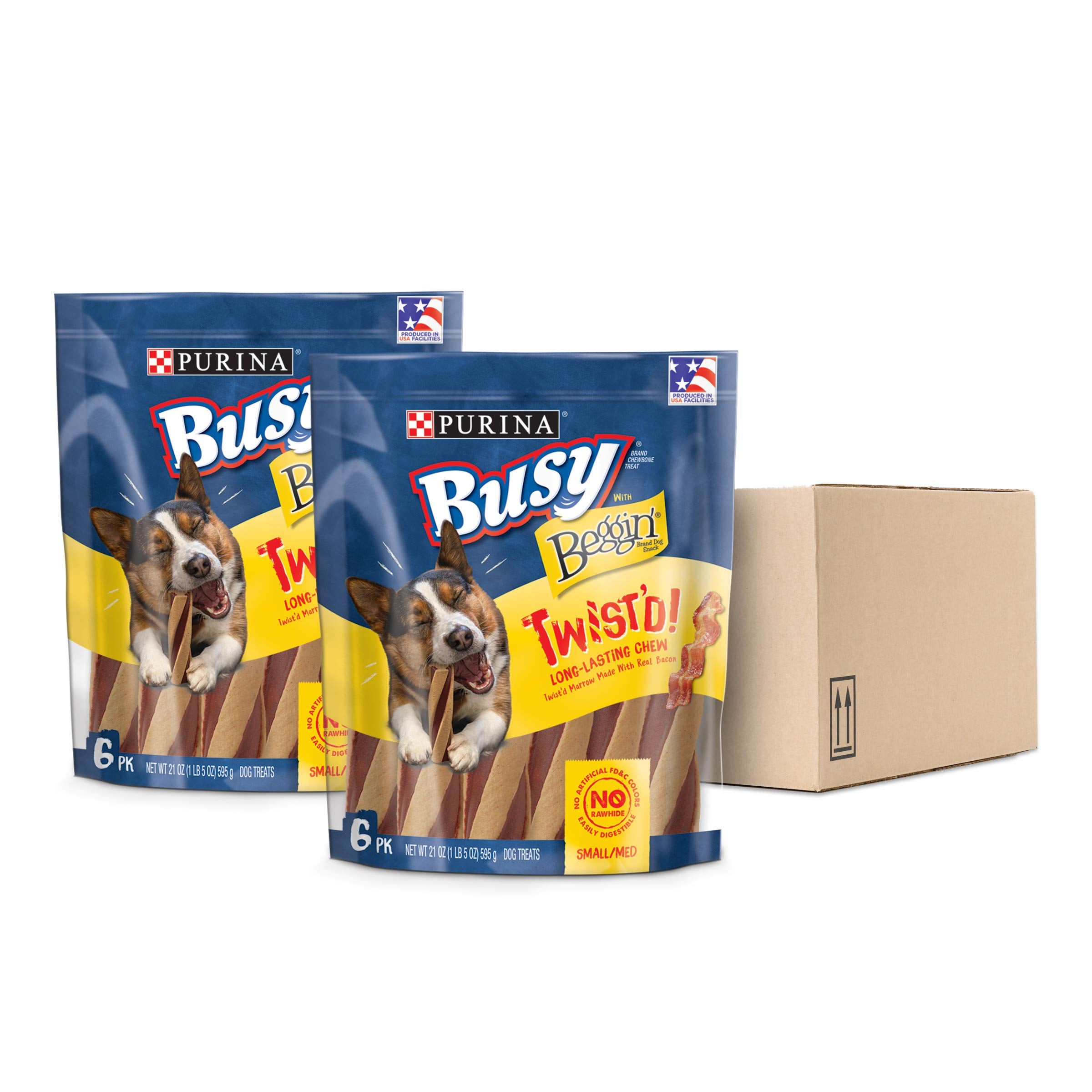 Purina Busy Beggin' Twist'd : ouverture du sachet et excitation du chien.