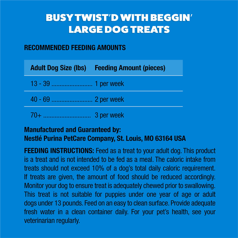 Purina Busy Beggin’ Twist’d sans rawhide – option digestible et sûre