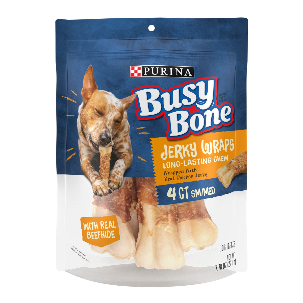 Purina Busy Bone Wraps paquet visible, prêt à l'achat.