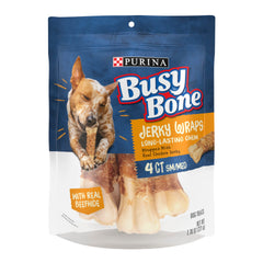 Purina Busy Bone Wraps paquet visible, prêt à l'achat.