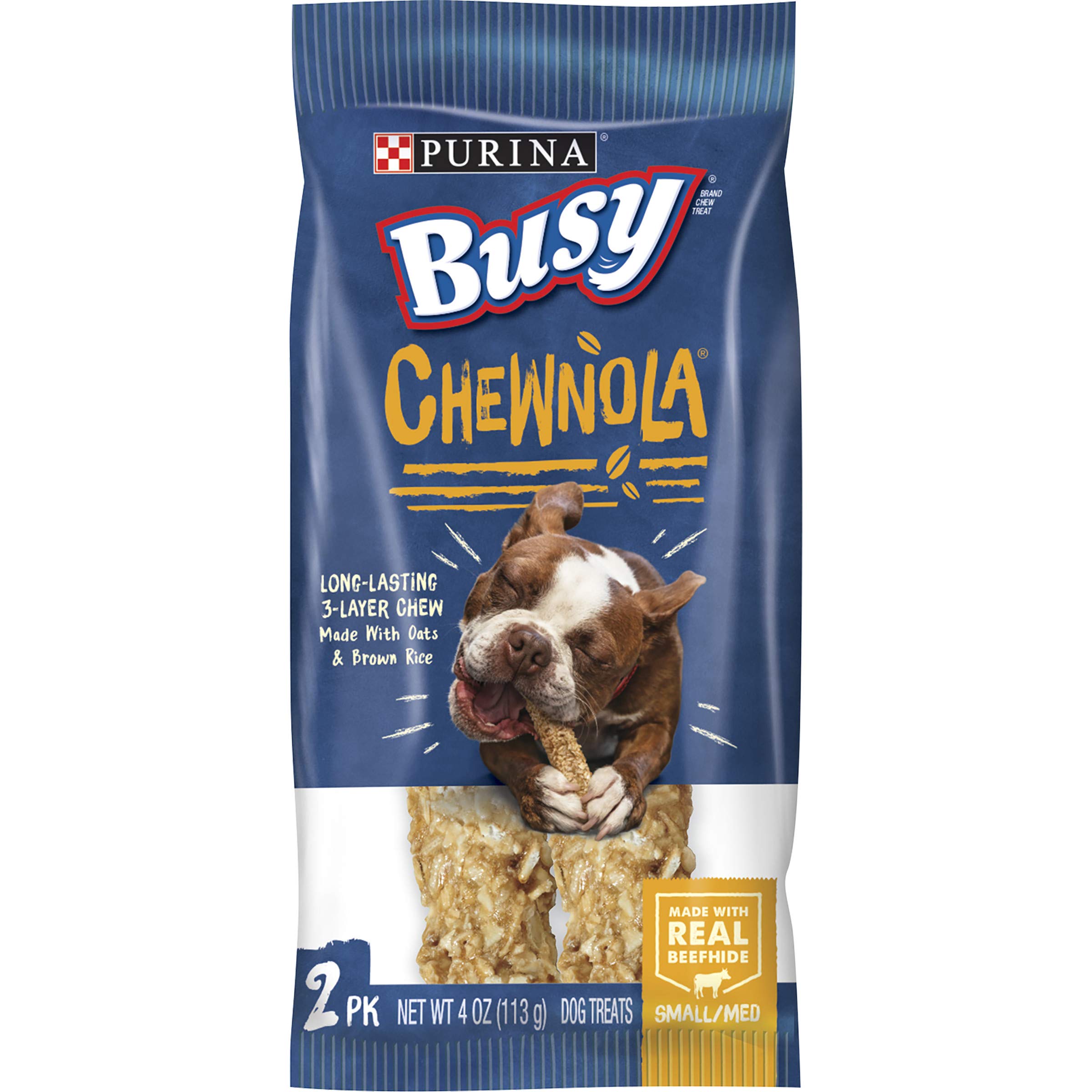 Purina Busy Chewnola couche exterieure avoine et riz, croquant et appétissant.