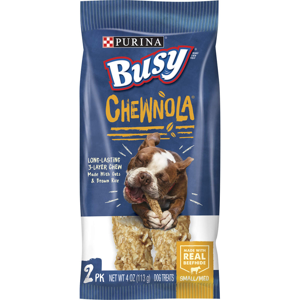 Purina Busy Chewnola couche exterieure avoine et riz, croquant et appétissant.