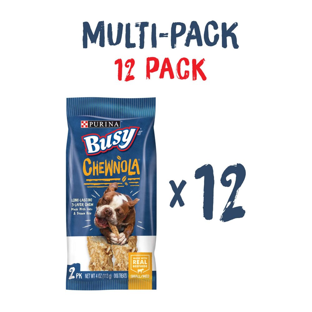 Purina Busy Chewnola design triple couche, invitation a la mastication prolongée.