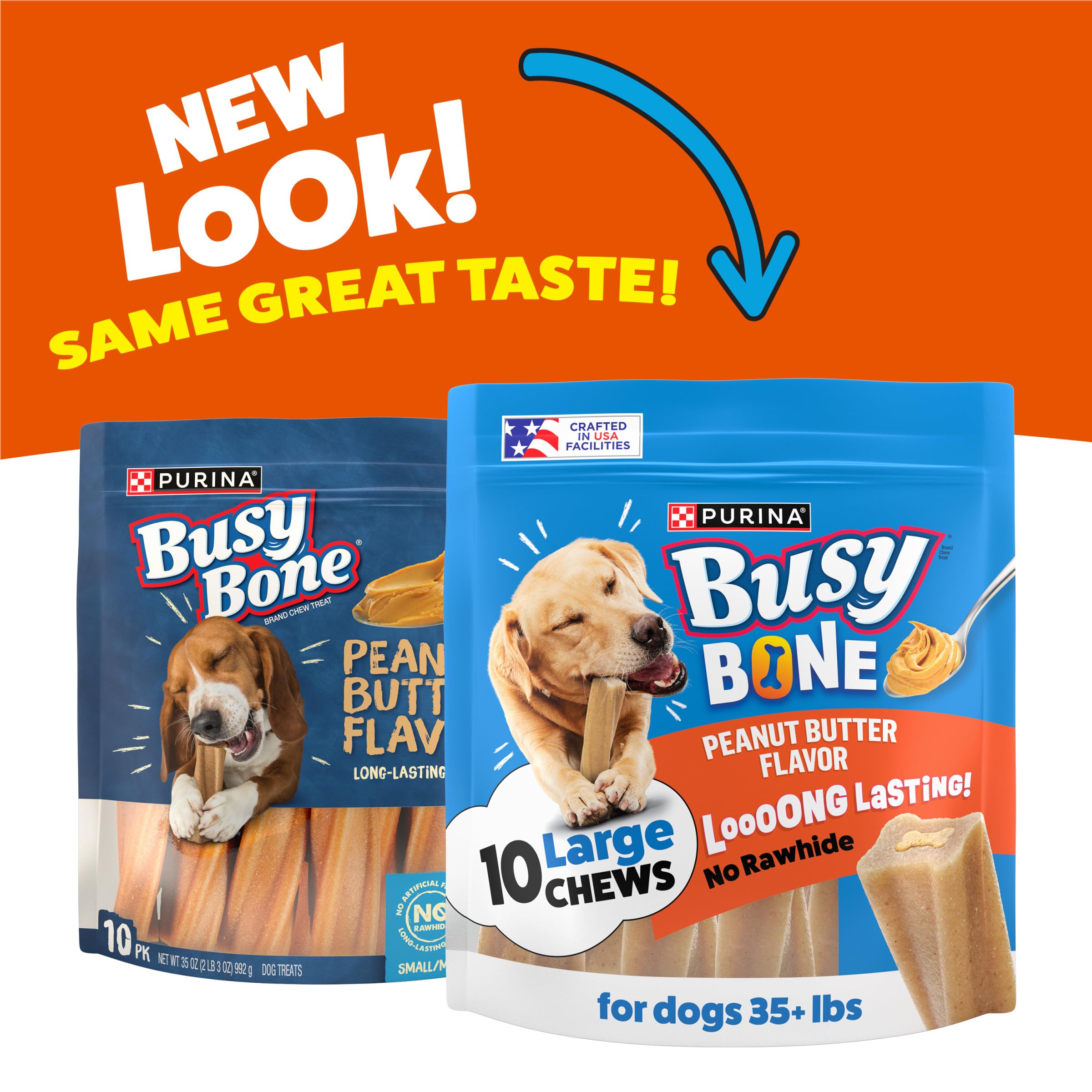 Purina Busy Bone avec goût beurre cacahuète, friandise appétissante.