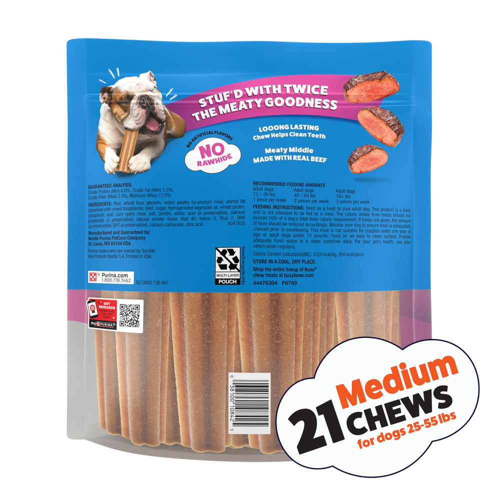 Purina Busy Stuf’d, pochette pratique de 21 friandises pour chien moyen.