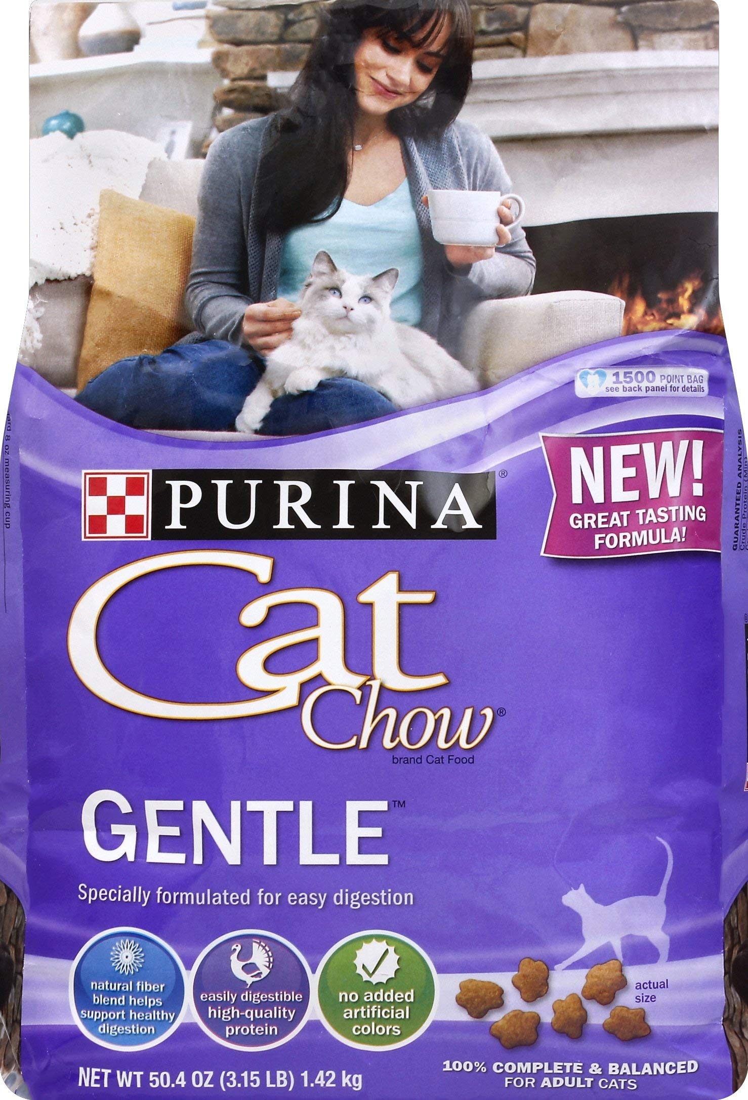 Purina Cat Chow Gentle, sac de croquettes pratique pour les repas quotidiens de votre chat.