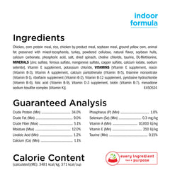 Purina Cat Chow Naturals Indoor - fibres naturelles: soutien digestif potentiel pour chats d'intérieur.