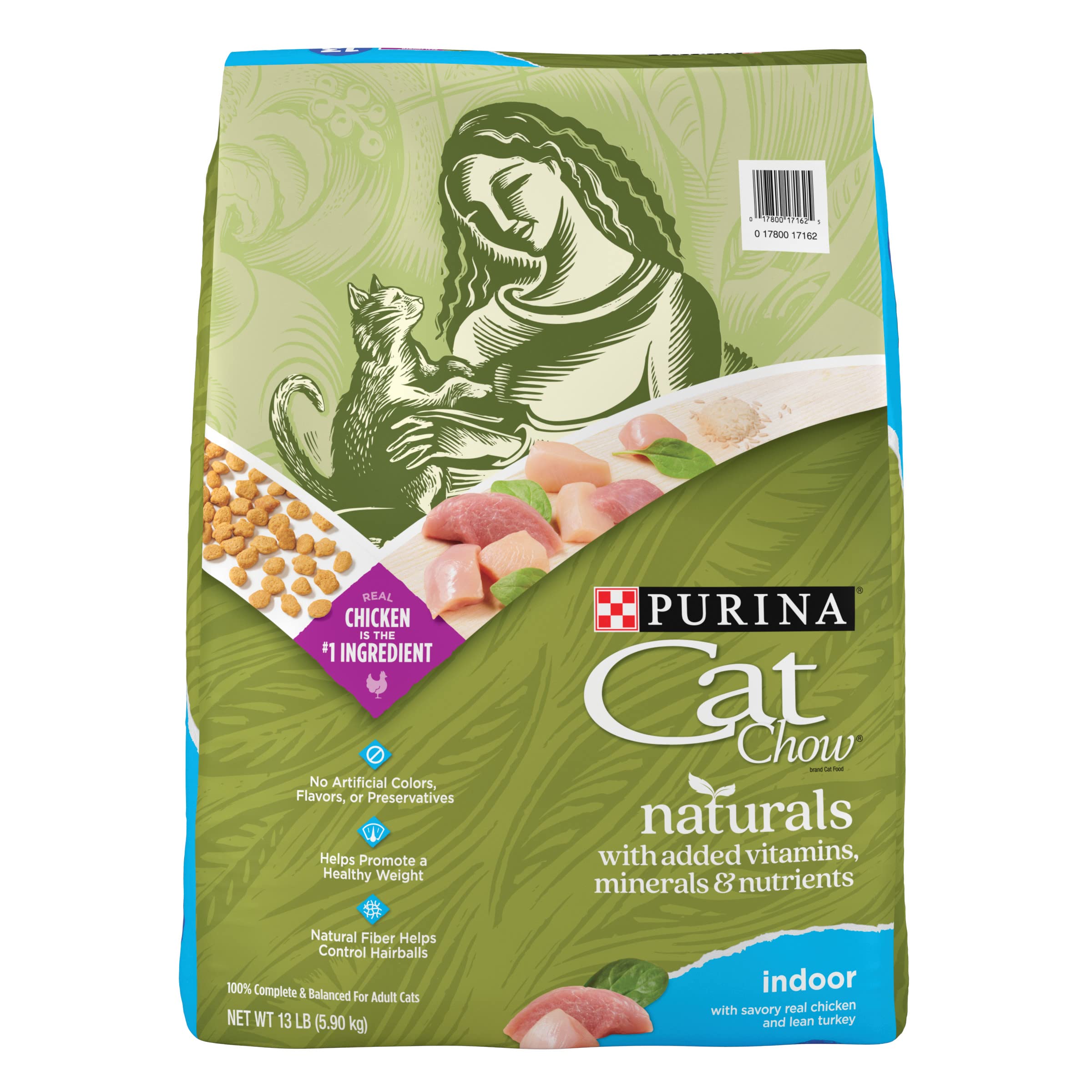 Purina Cat Chow Naturals Indoor - poulet: croquettes savoureuses pour chats d'intérieur.