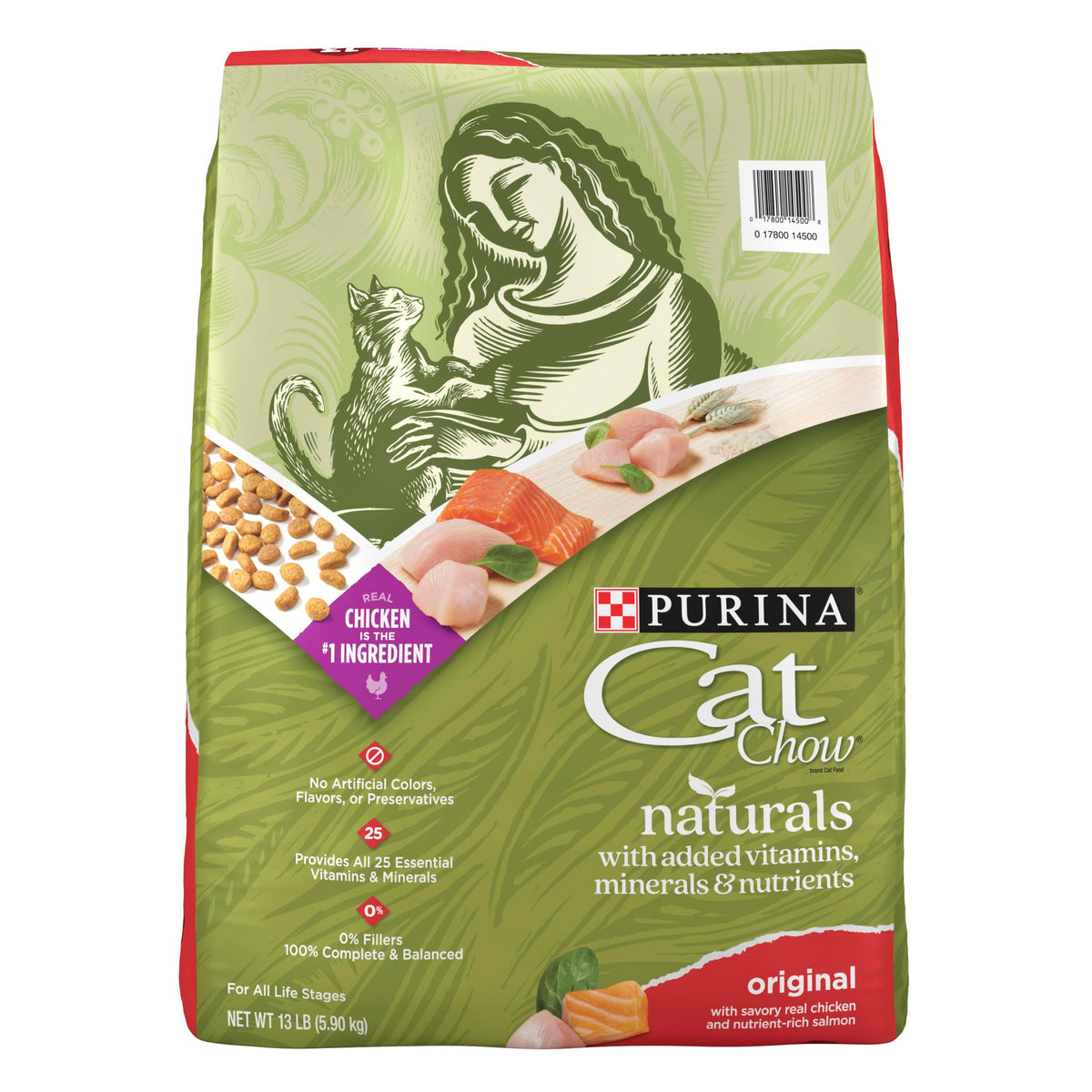 Purina Cat Chow Naturals - poulet comme ingrédient principal pour un goût apprécié.