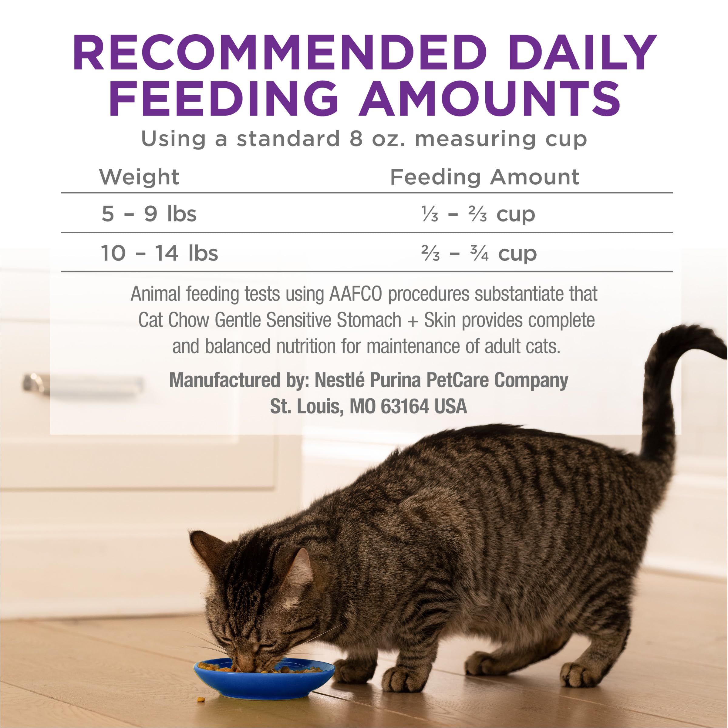 Purina Cat Chow Nutrition Complète et Equilibree soutient l'alimentation d'un chat adulte en bonne forme.
