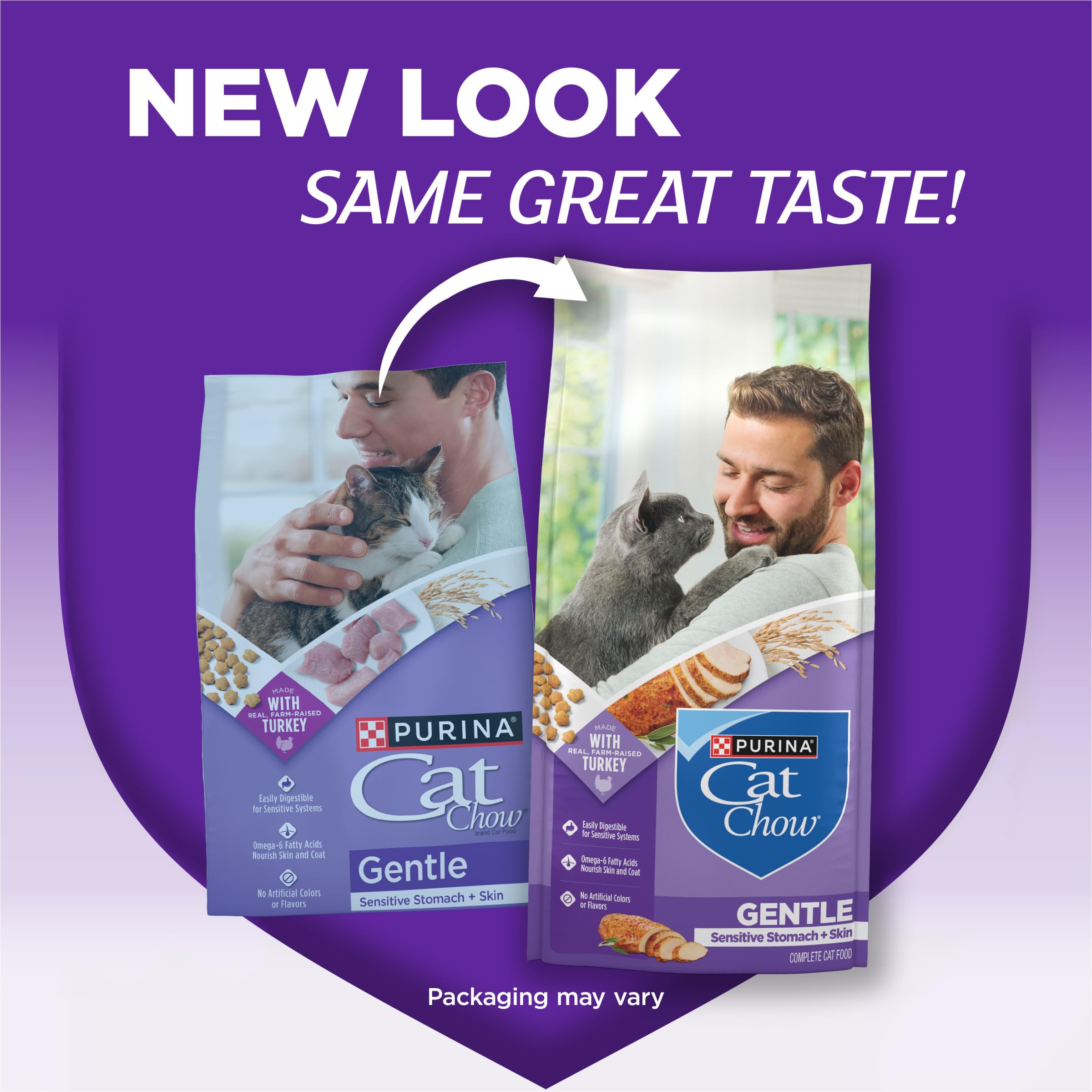 Purina Cat Chow Peau Saine et Poil Brillant nourrit la peau et le pelage.