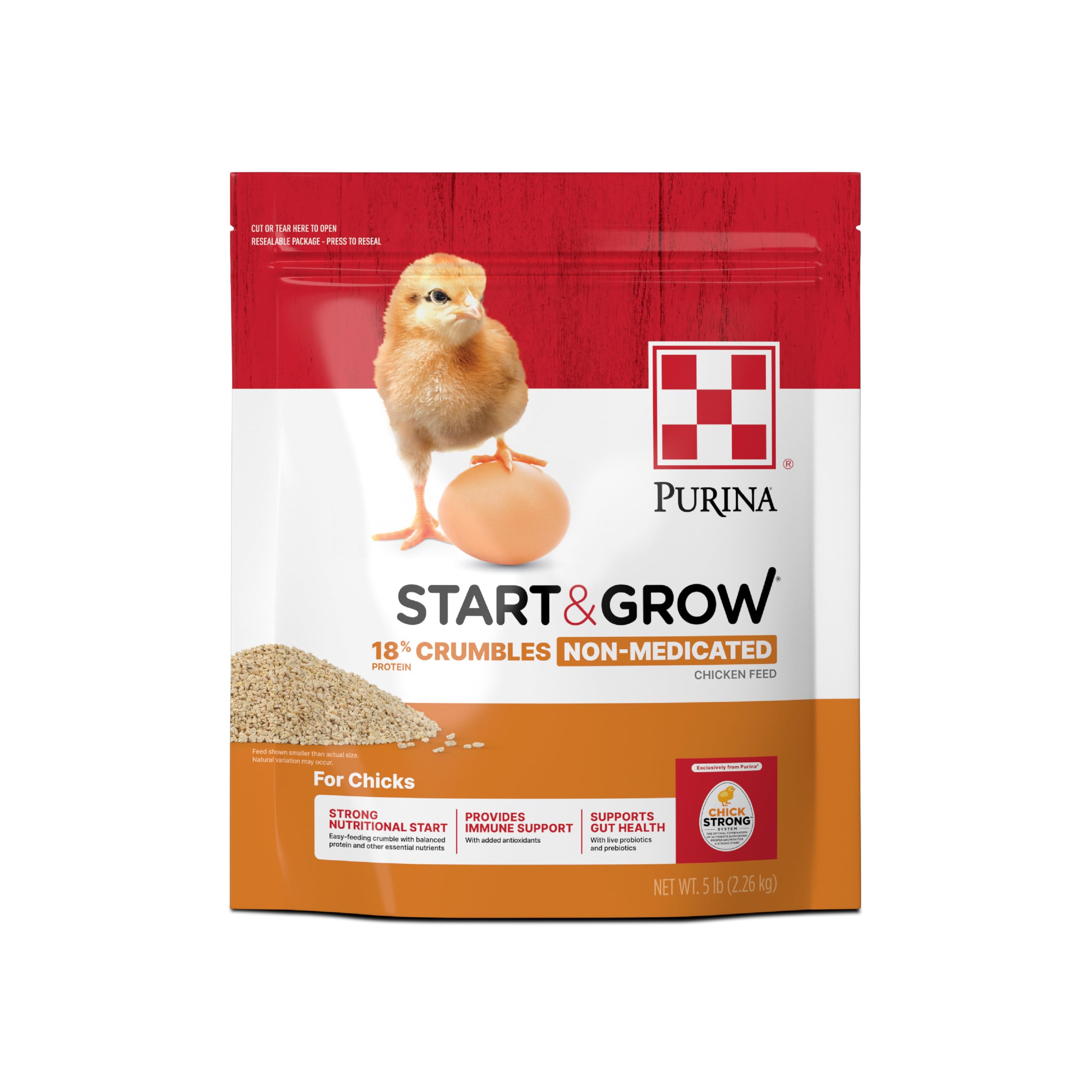 Purina Start and Grow, miettes-poussins, soutien digestif et immunitaire.