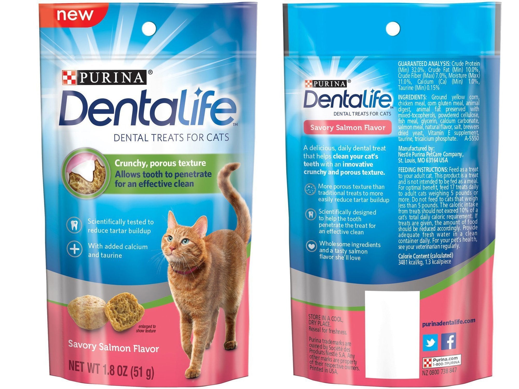 Coffret duo Purina Dentalife saumon et poulet, idéal pour récompenser.
