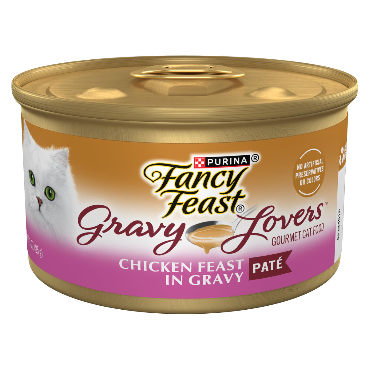 Purina Fancy Feast – poulet en pâte, goût réel apprécié par les chats.