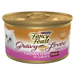 Purina Fancy Feast – poulet en pâte, goût réel apprécié par les chats.