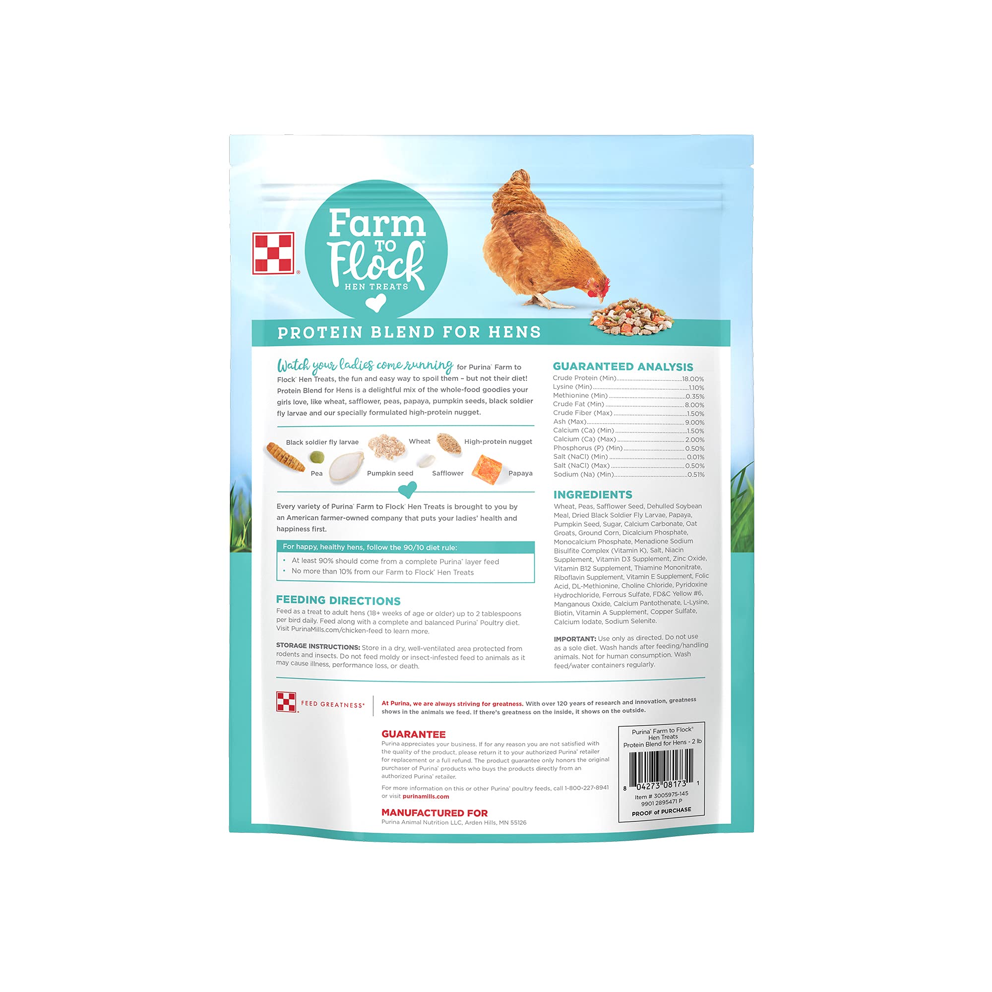 Purina Farm to Flock: granules protéine haute, texture appétente