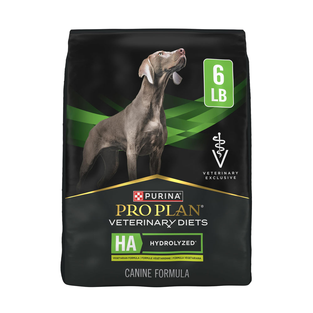 Purina Pro Plan HA hydrolysee vegetarienne pour chiens, croquettes sech es faciles a digerer.