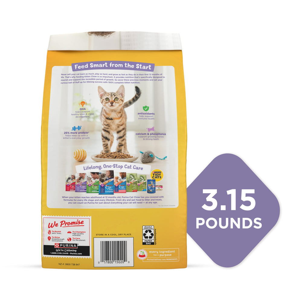 DHA Purina Kitten Chow pour le développement cérébral et visuel.