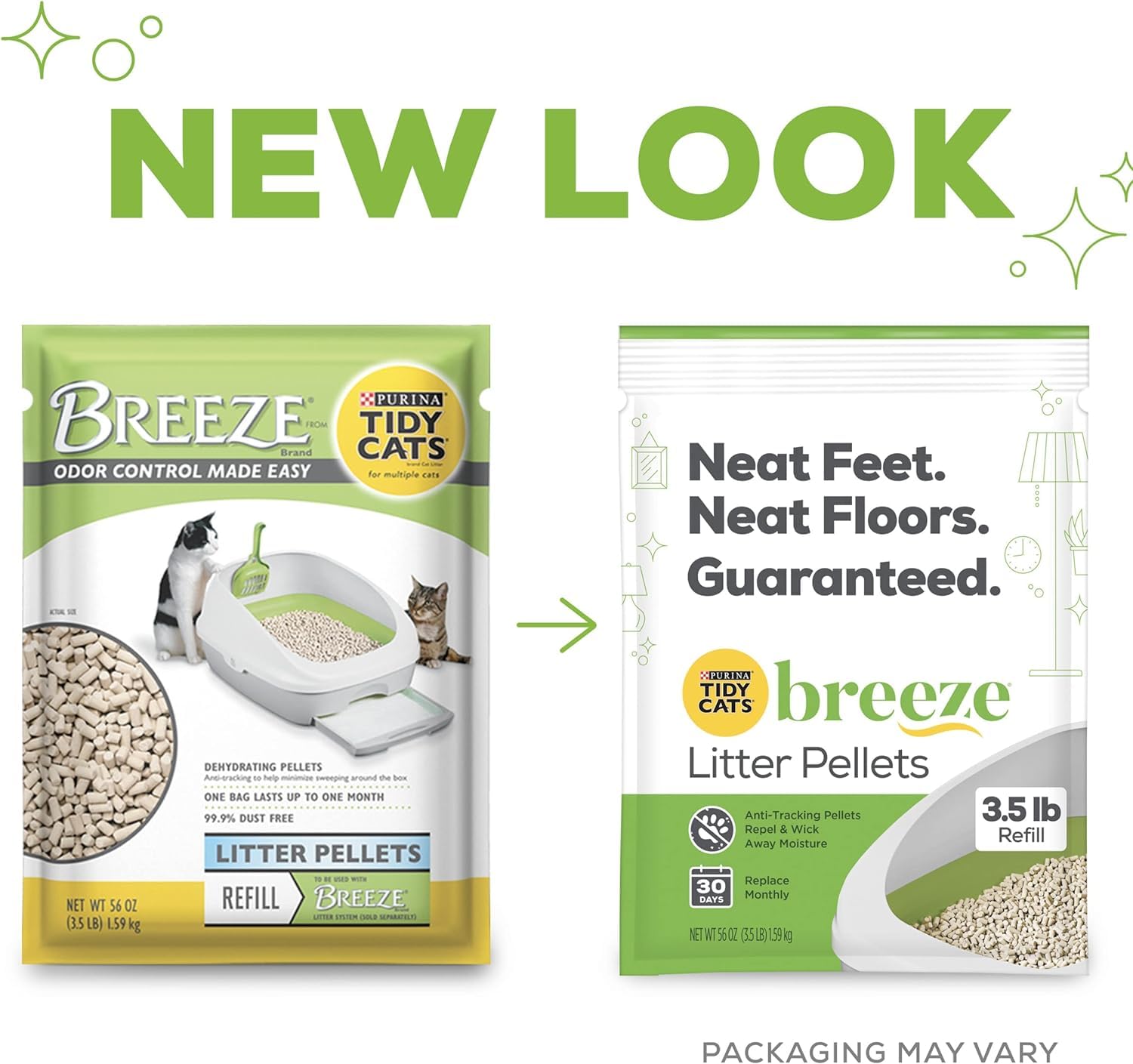 Purina Litter Breeze, pellets faciles à ramasser, nettoyage rapide.