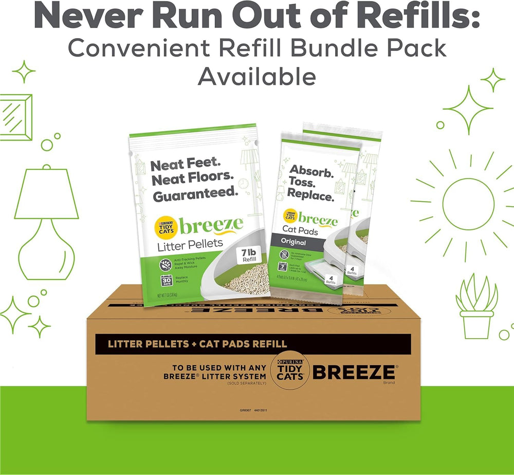 Purina Litter Breeze, pellets utilisation pouvant durer un mois.