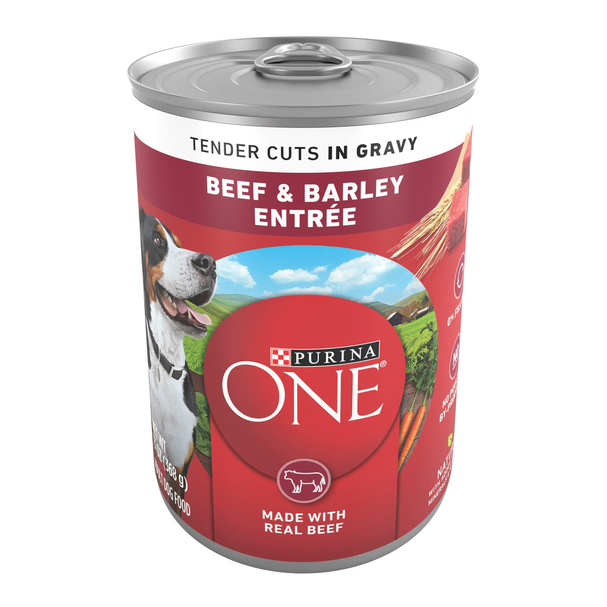 Purina ONE, boîte humide pour chien avec boeuf et orge, goût appétissant