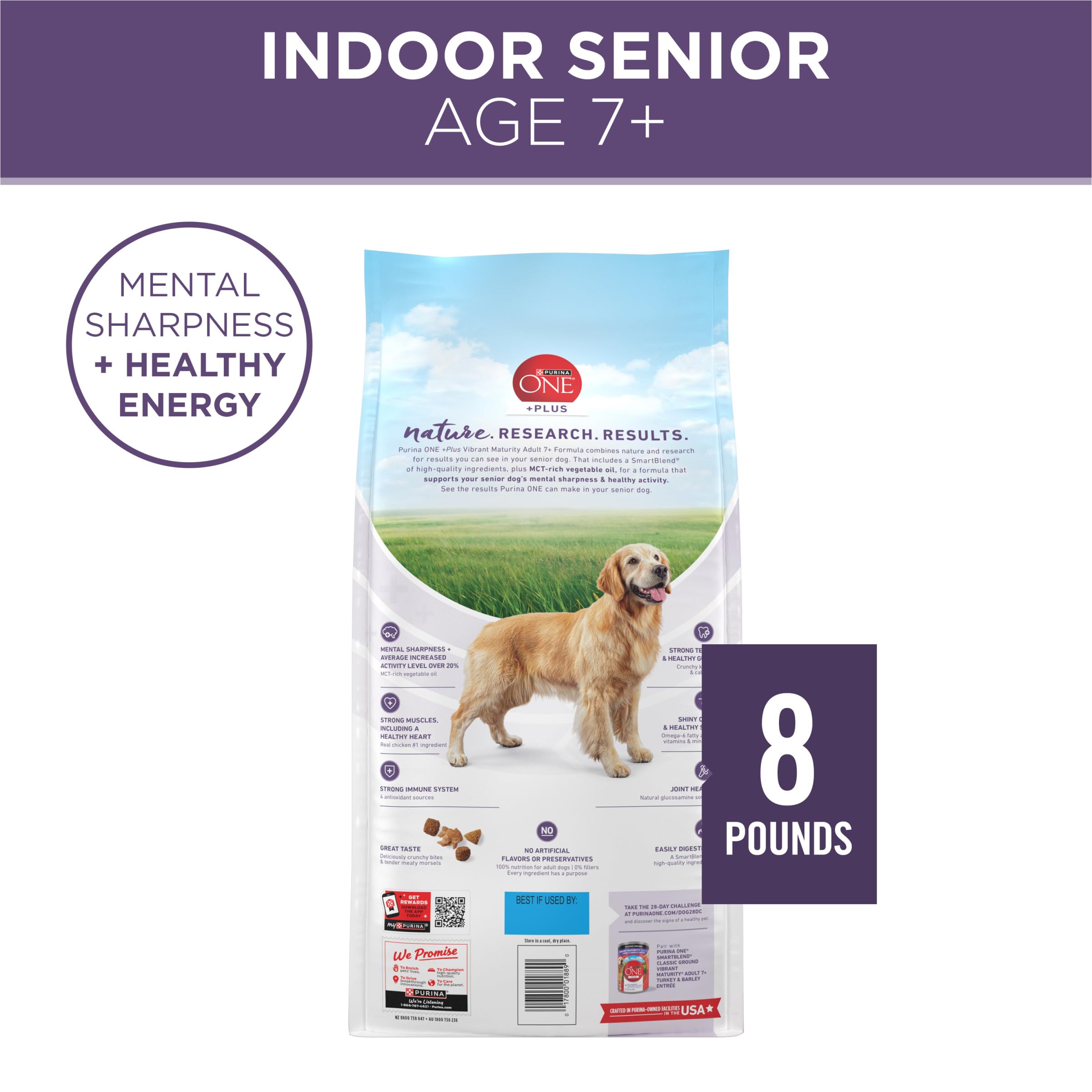 Purina ONE — calcium ajouté pour des dents solides.