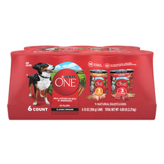 Purina One Classic Poulet et Riz, boîte humide pour chien adulte, saveur appétissante.