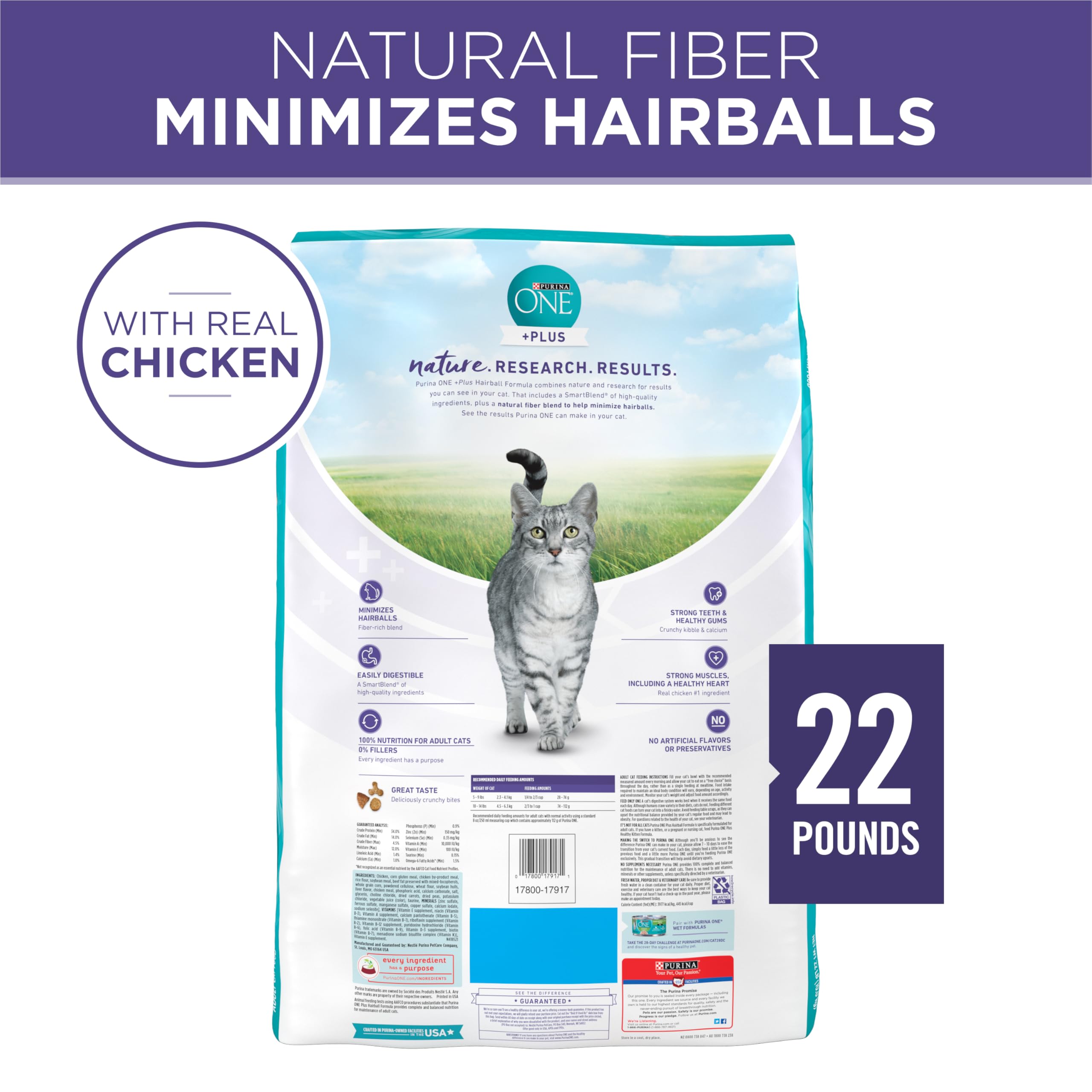 Purina ONE – croquettes avec calcium pour dents solides.