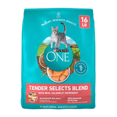 Purina ONE croquettes chat saumon réel – croquant appétissant pour un repas équilibré.