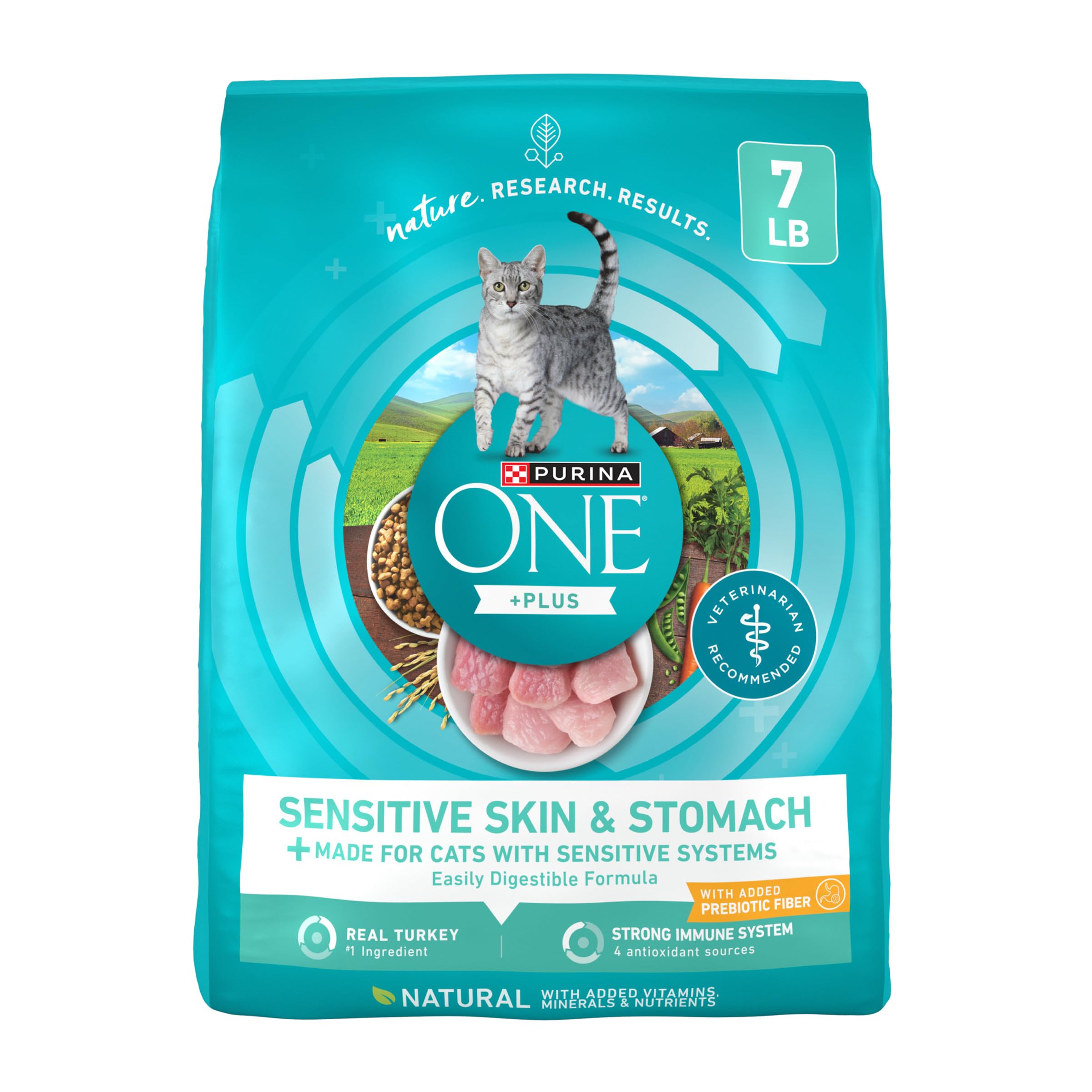 Purina ONE estomac sensible - premier ingrédient dinde pour muscles solides.