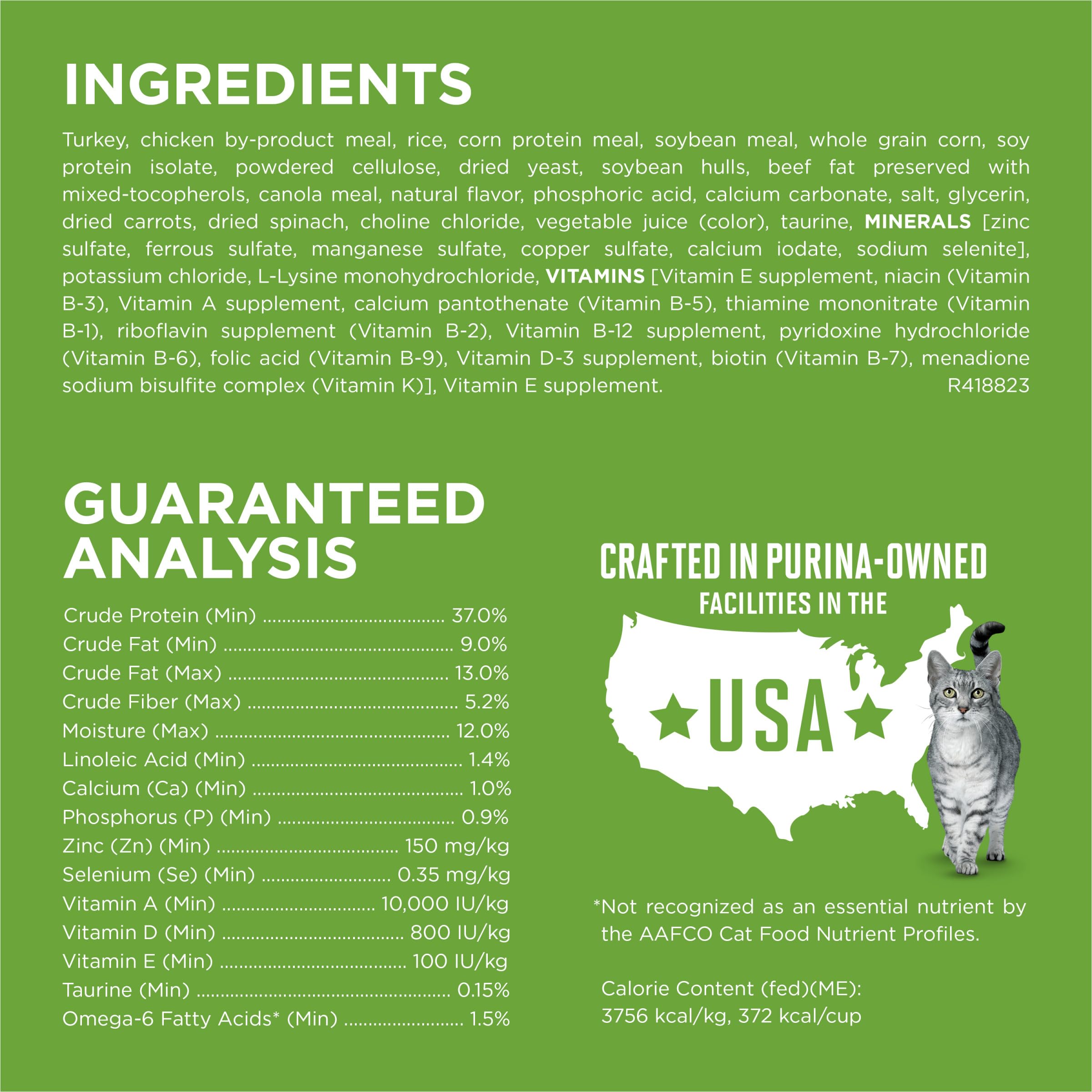 Purina ONE fibres anti-boules: réduction des boules de poils chez le chat intérieur.