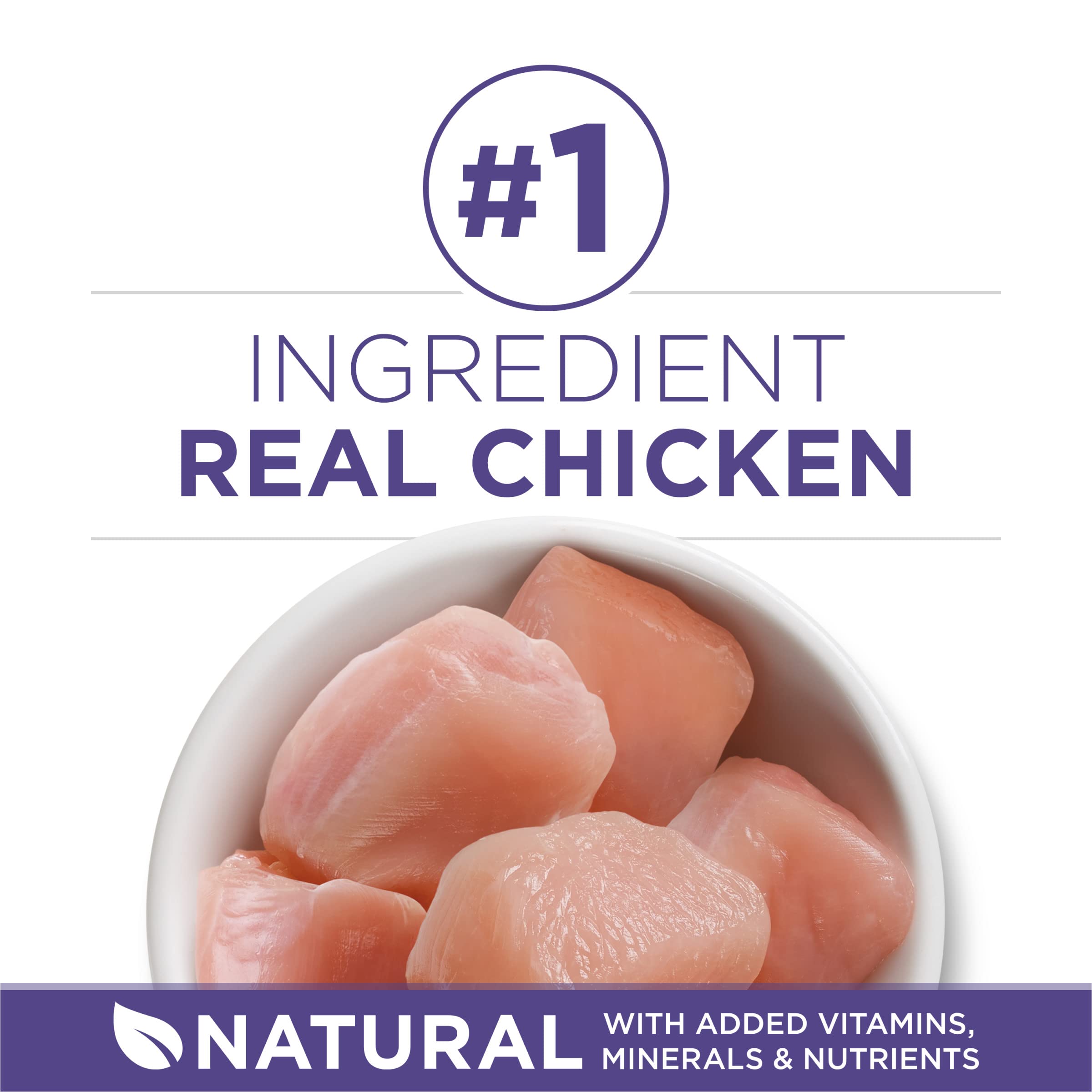 Purina ONE Hairball Formula avec poulet premier ingrédient, repas savoureux.