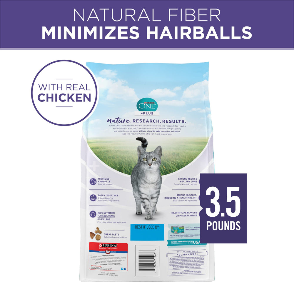  Purina ONE Hairball Formula sans arômes artificiels ni conservateurs.