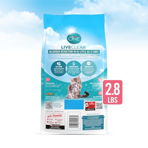 Purina ONE LiveClear recommandé par les vétérinaires pour chatons.