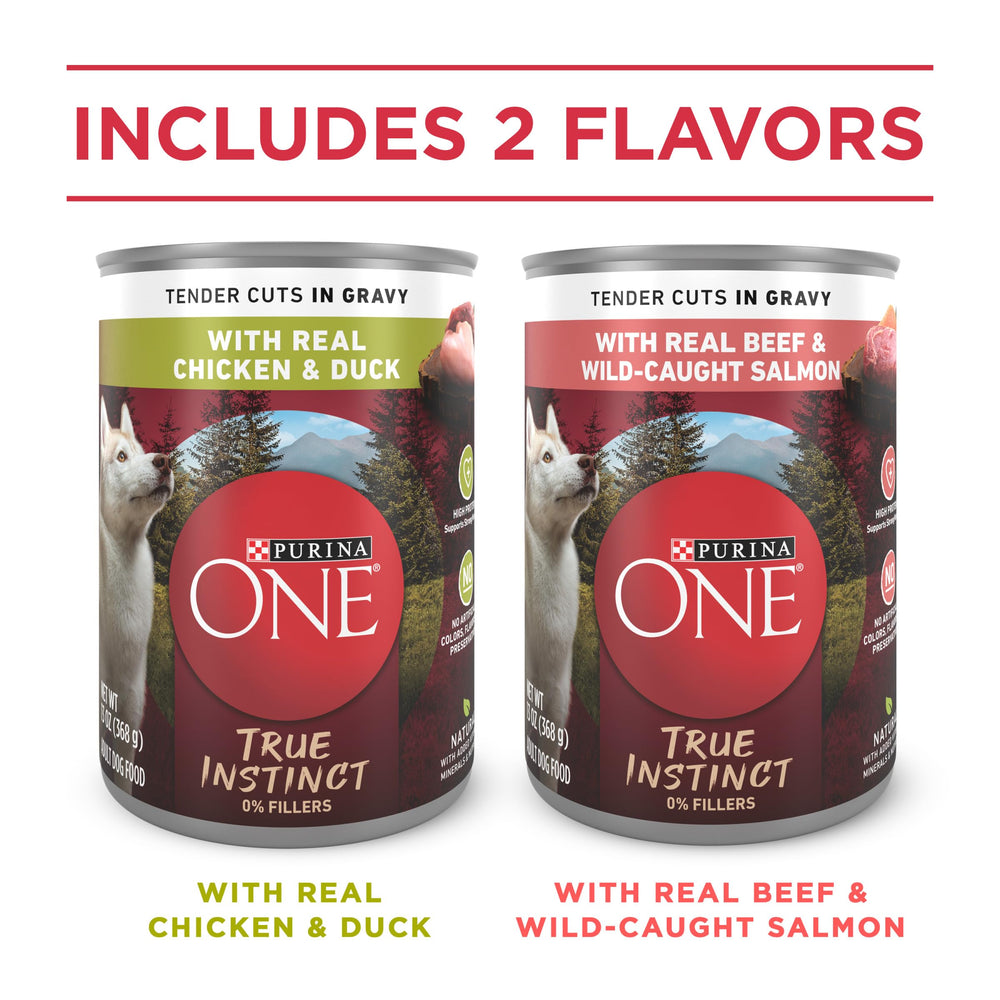 Purina ONE Morceaux boeuf et saumon dans la sauce gravy, riche en protéines.