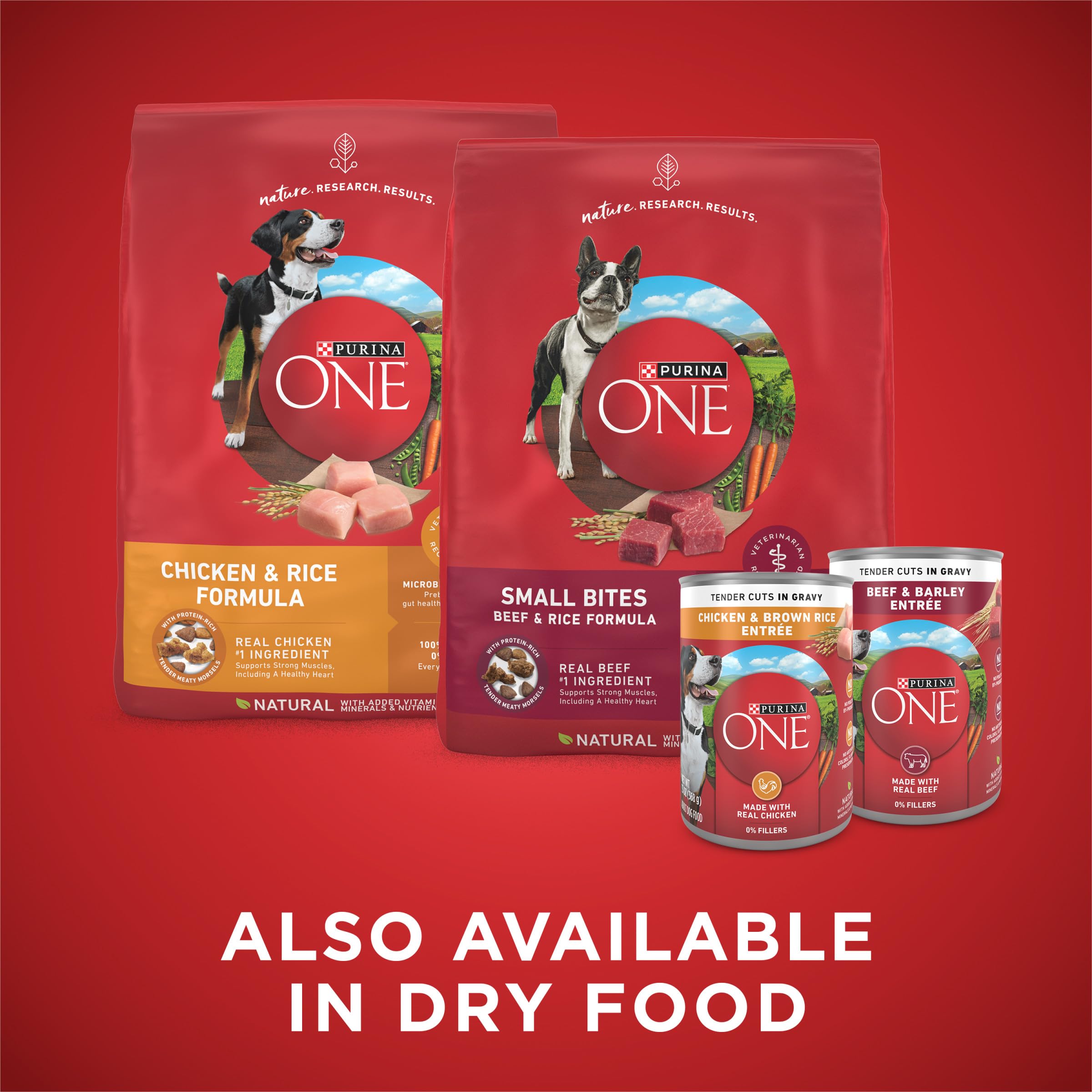 Pack Purina ONE de 12 boîtes, variété poulet et boeuf pour chiens adultes
