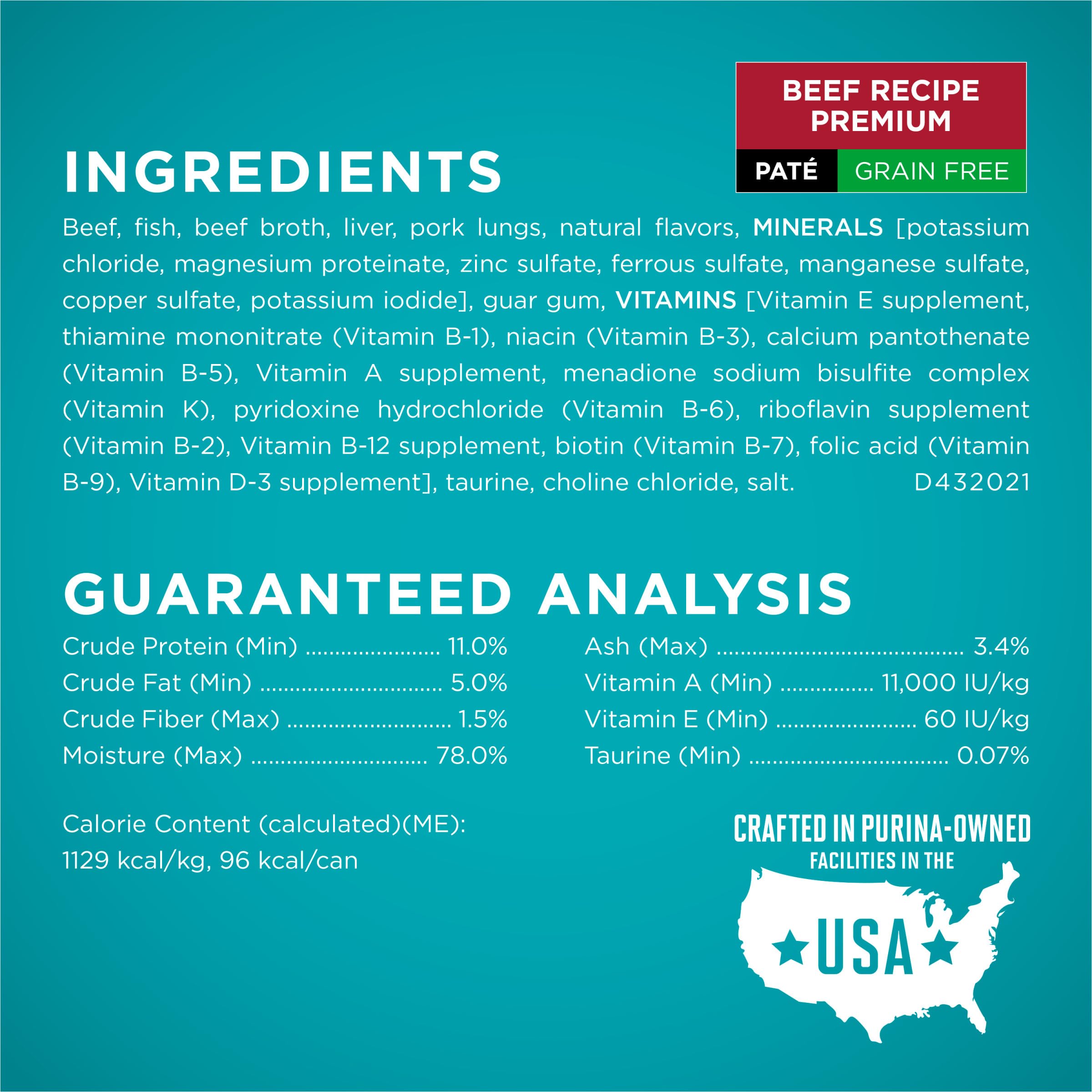 Purina ONE pâté sans grains boeuf avec ouverture à pression, service rapide